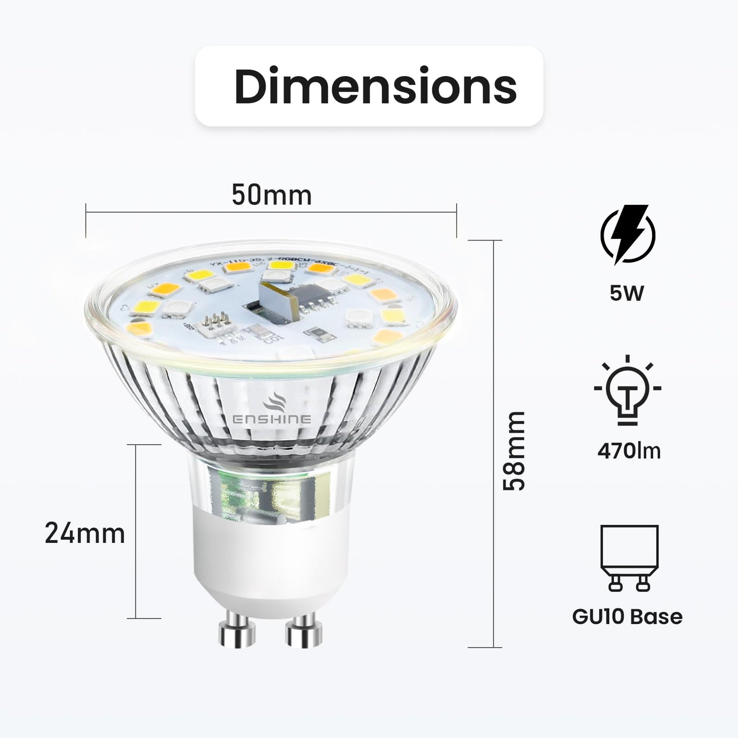 - Enshine GU10 Smart Bulb | Warm to Cool White | WiFi led Light Bulbs -