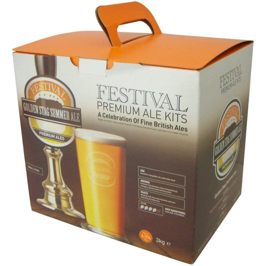 - Homebrew & Wine Making | Festival Premium Ale | Golden Stag Summer Ale | 40 Pint Home Brew Beer Kit -
