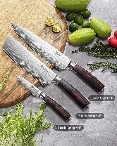 - PAUDIN Chef Knife Set of 3 | Sharp Knife Set |  High Carbon Stainless Steel Japanese Knife Set -