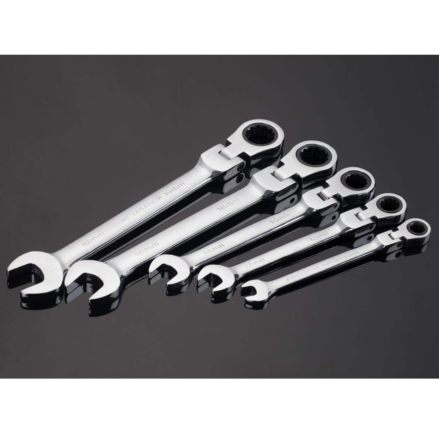 - Qnkaa Ratchet Spanner Set | 12pcs Metric Flexible Combination Wrench-