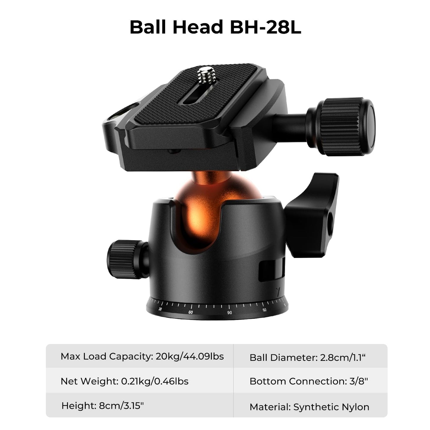 - K&F Concept 64 inch/163cm Camera Tripod | Lightweight Aluminum Travel Outdoor Tripod | Ball Head Load Capacity 20kg/44lbs -