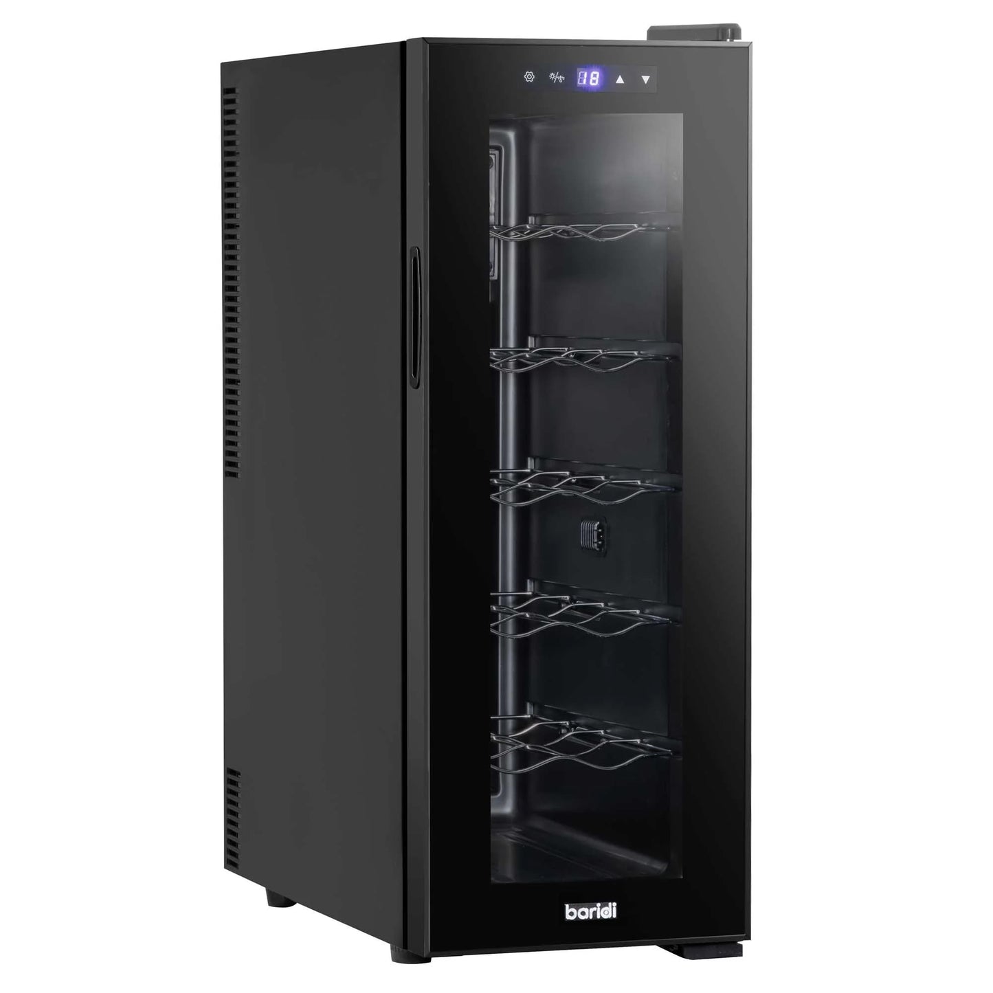 Baridi 12 Bottle Wine Cooler with Digital Touch Screen Controls & LED Light, Black - DH73