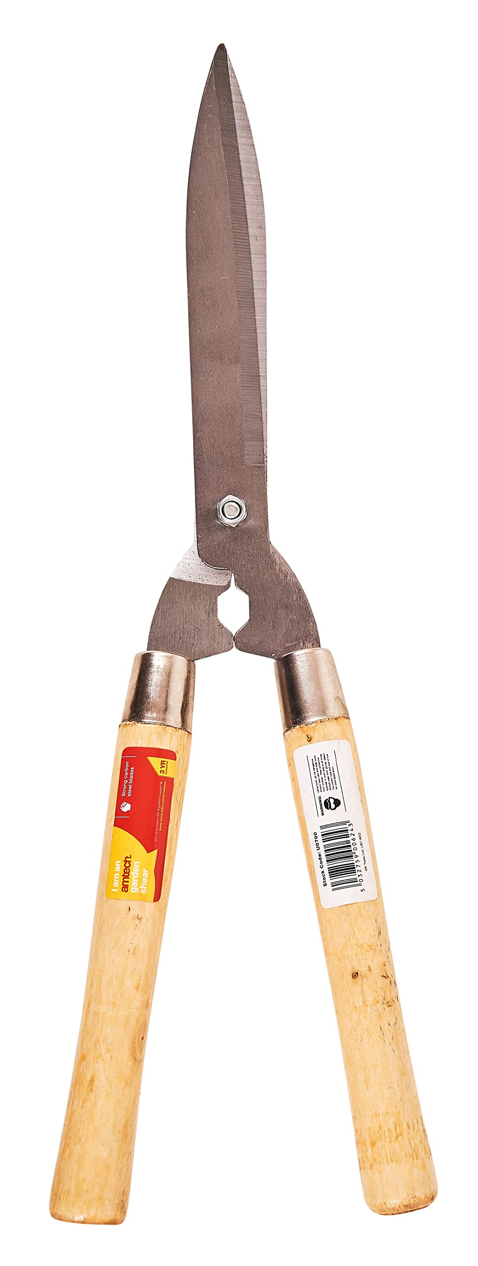 Amtech U0700 Garden Shears Wooden Handle for Hedges, Shrubs, and Grass