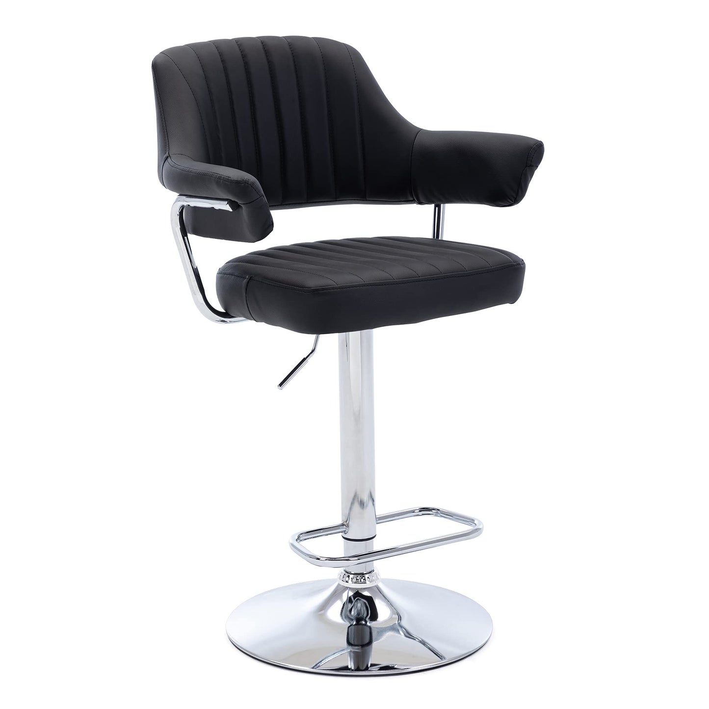 - HNNHOME Modern Emper Padded Swivel Faux Leather | Breakfast Kitchen Bar Stool -