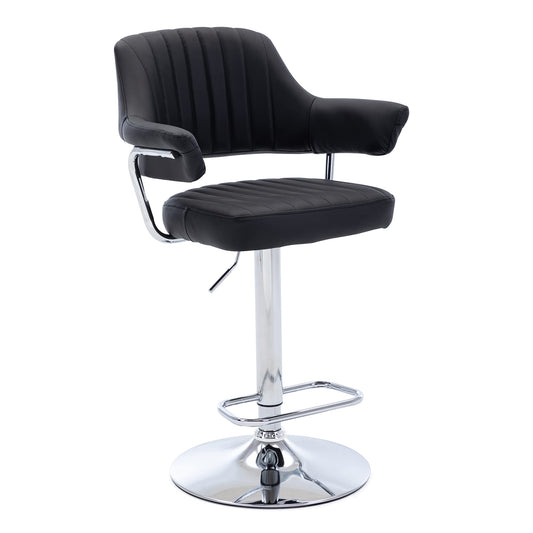 - HNNHOME Modern Emper Padded Swivel Faux Leather | Breakfast Kitchen Bar Stool -