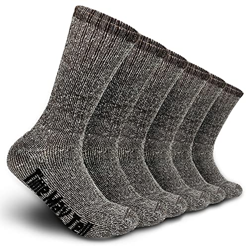 - Time May Tell Mens Merino Wool Hiking Cushion Socks | Thermal Warm Crew Winter Boot Socks Pack -