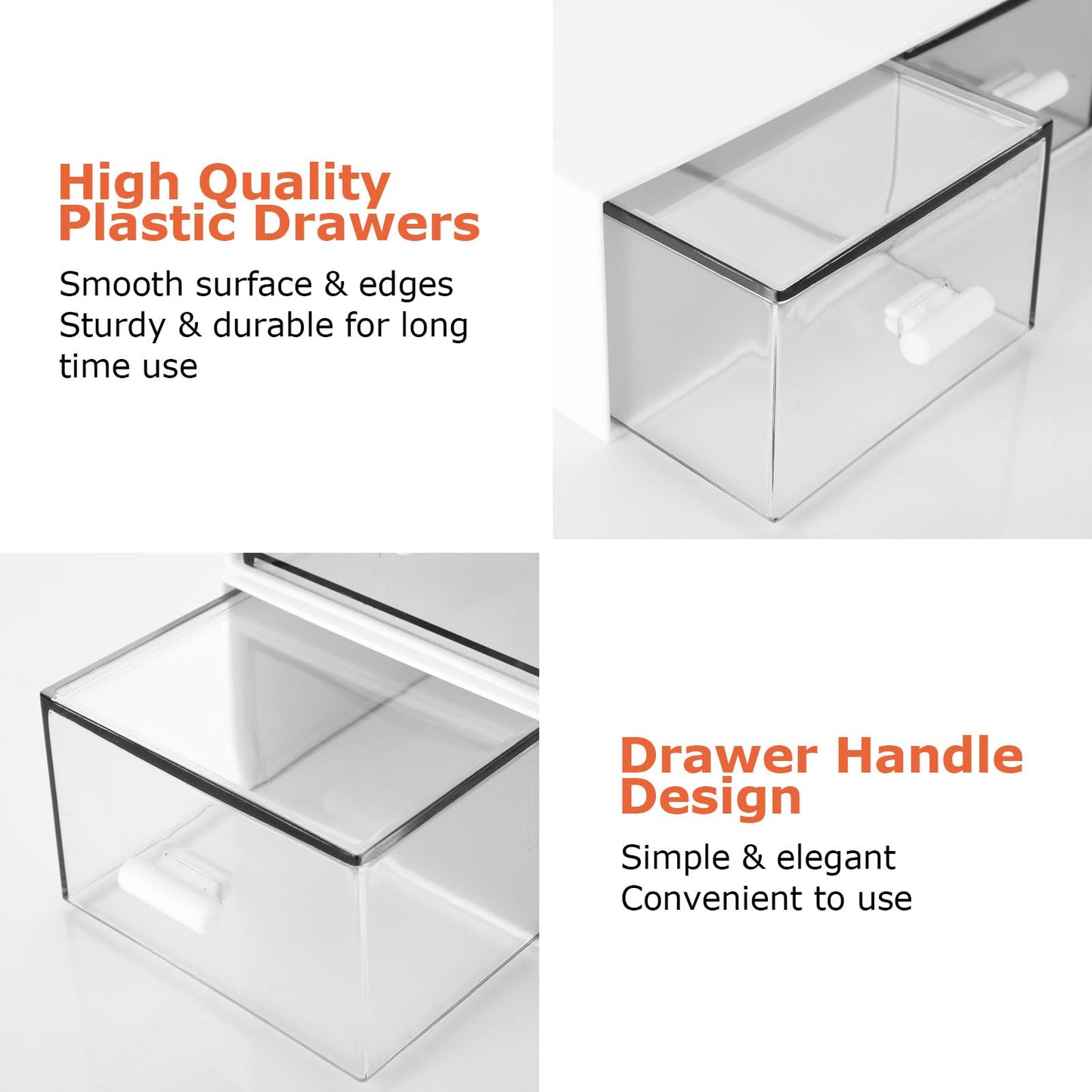 - SENENQU Plastic Desktop Storage Drawers | 9 Drawers Stackable Desk Storage -