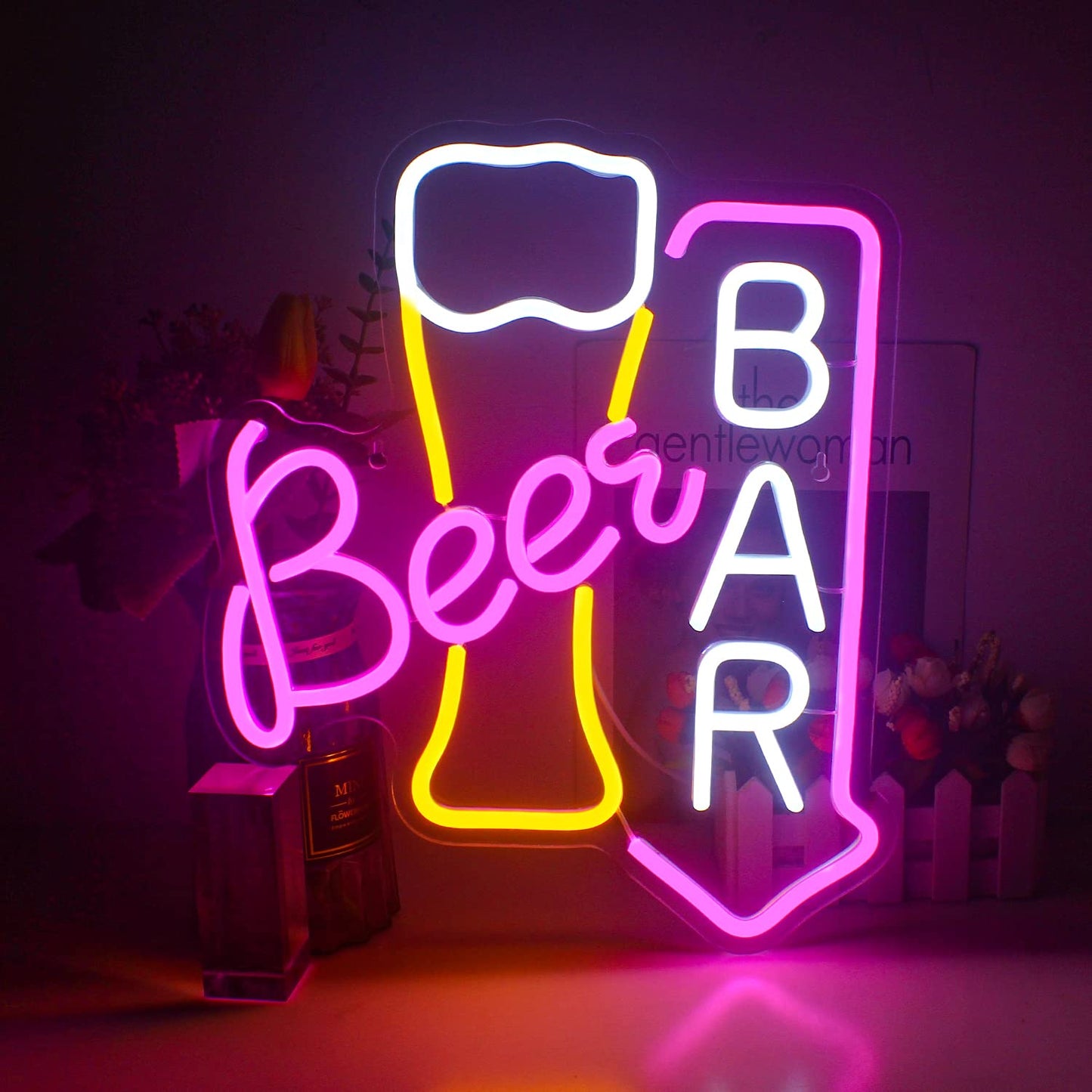 - wanxing Beer Neon Signs for Wall Decor, Beer Bar Neon Lights, Beer Neon Light Sign