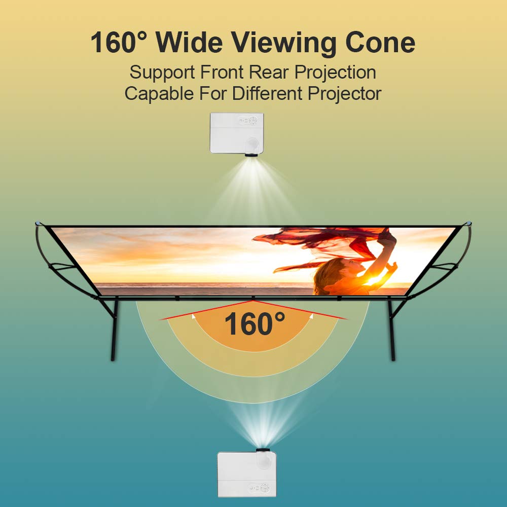 - Projector Screen with Stand Foldable Portable Movie Screen 100 Inch(16:9) | HD 4K Double Sided Projection Screen -