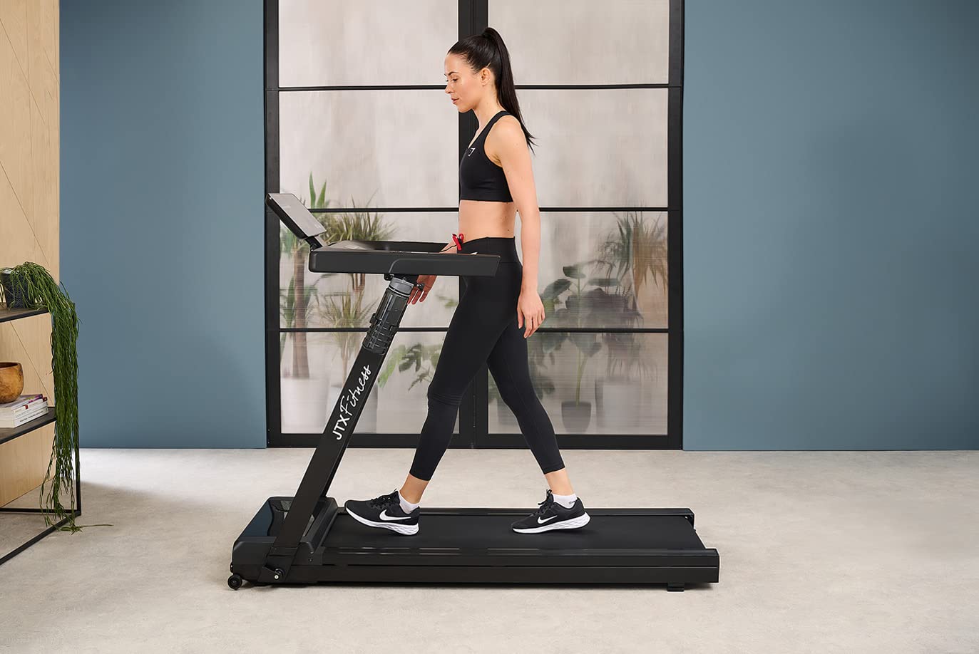 - JTX Slimline Flat Folding Treadmill | Ready Assembled | 16kph | Compact, Motorised Running Machine -