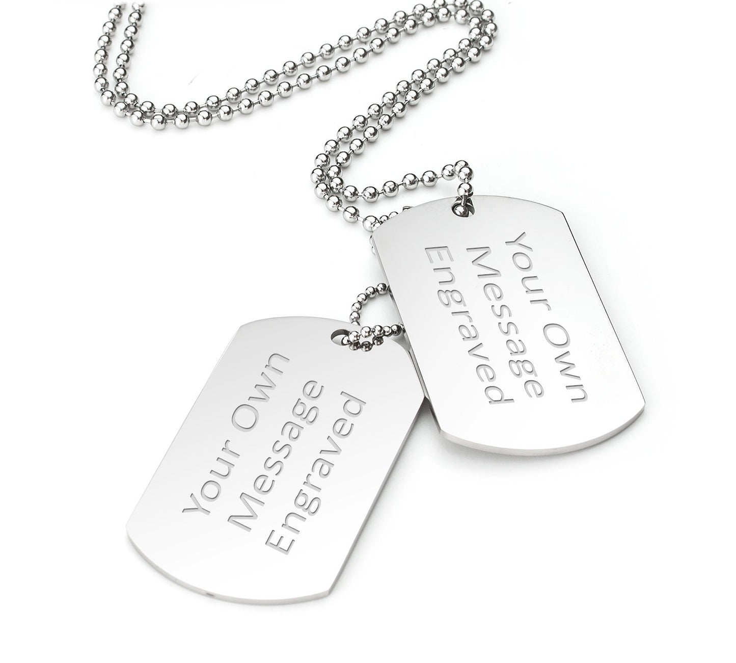 - EIO Gifts Personalised Double Tag Pendant | Women & Mens Pendant Silver Necklace –