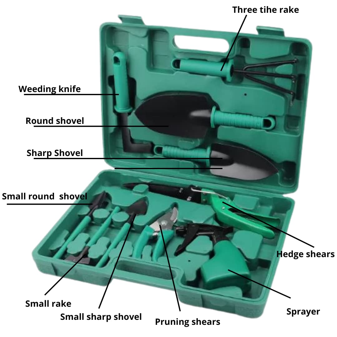 - DR GARDEN Garden Tools Set | Gardening Kit (10pcs) | Hand Tools for Gardener -