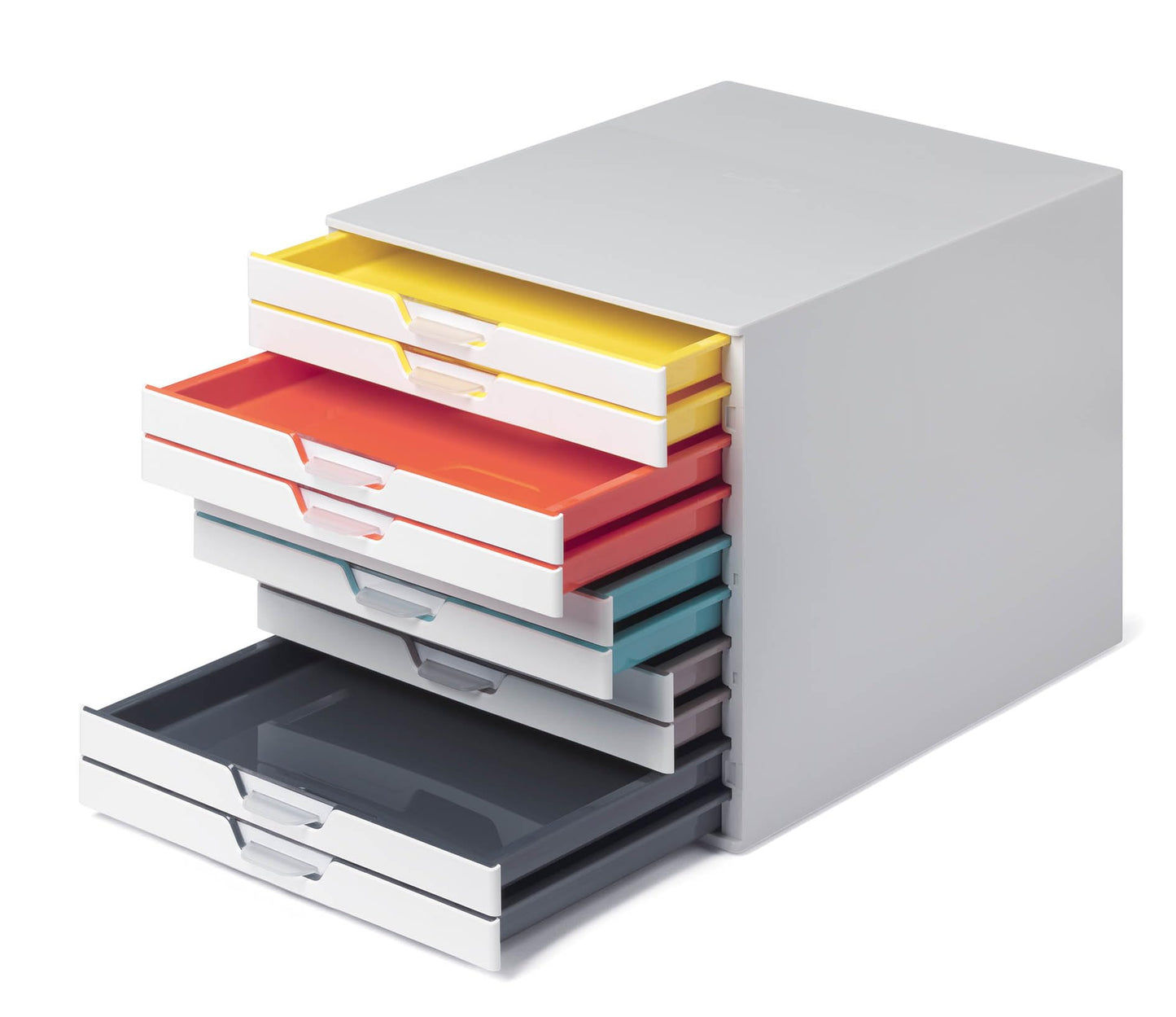 - Durable VARICOLOR MIX 10 Drawer Unit | Desktop Drawer Set with 10 Colour Coded Draws | Ideal for Storing Documents and Paper Work -