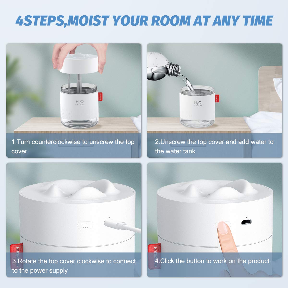 - Humidifiers 500ml | Cool Mist Humidifiers | Air Humidifier With Ultrasonic Quiet Mode -