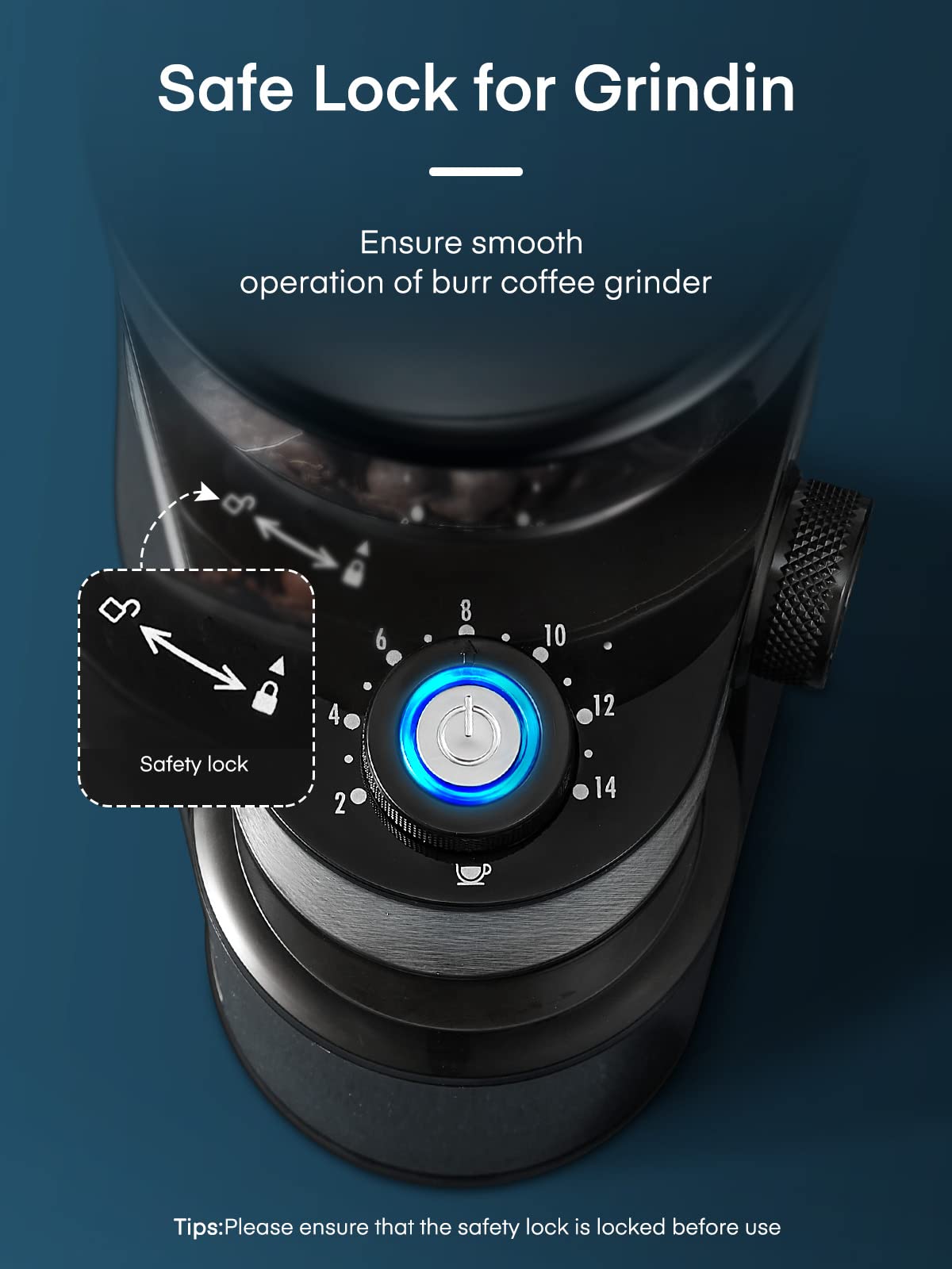 Burr Coffee Grinder Electric, FOHERE Coffee Bean Grinder with 18 Grind Settings, 2-14 Cup, 200W Coffee Grinder for Drip Coffee/French Press, 250g Capacity, with Brush Easy to Clean, Black