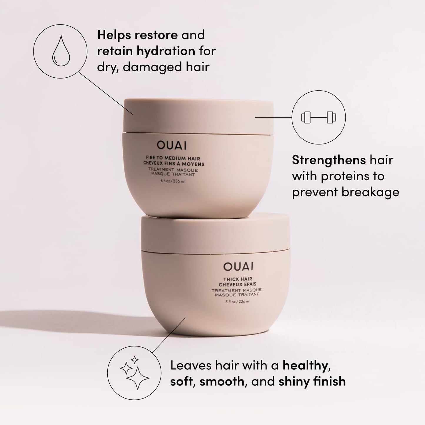 - OUAI Fine to Medium Hair Treatment Masque -