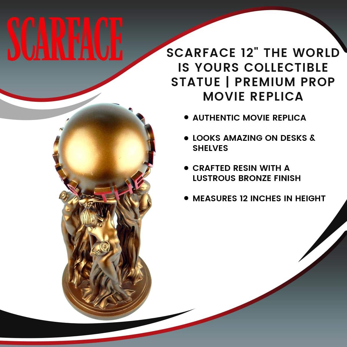 - Scarface 12" | The World is Yours Collectible Statue | Premium Prop Movie Replica -