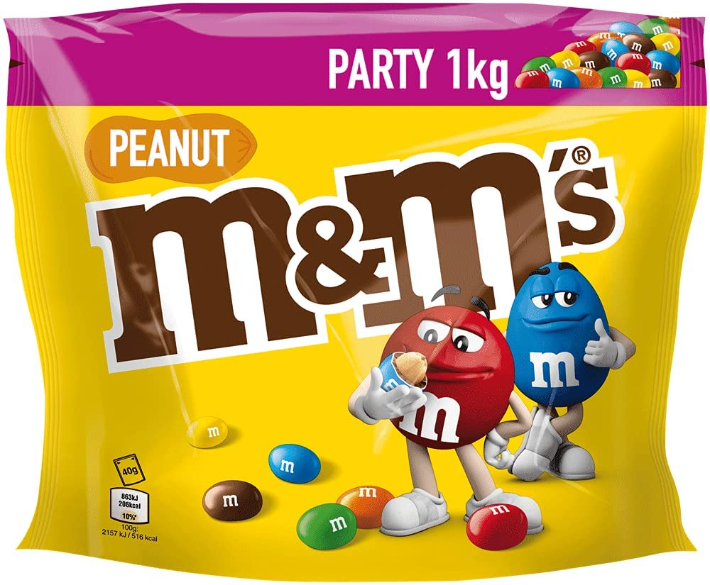 - M&M'S Peanut Milk Chocolate Party Bulk Bag | Chocolate Gift & Movie Night Snacks | 1kg -