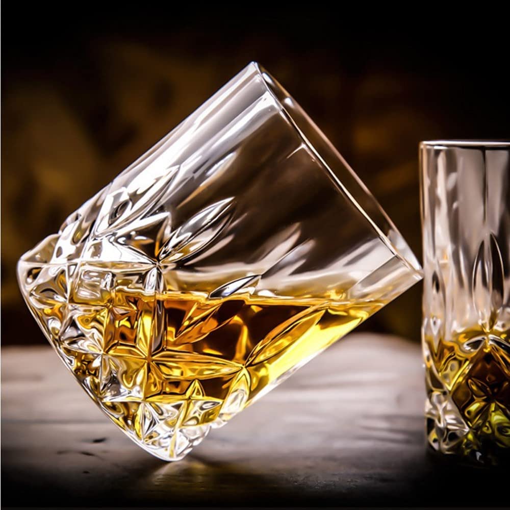- DH Whiskey Glasses Set of 4 with an Elegant Gift Box | 11Oz Cocktail Glasses for Bourbon