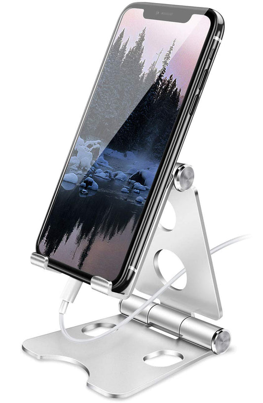 - Wurycia Adjustable Phone Stand, Full Aluminum Foldable Desktop Holder Phone Stand for 4-11'' Cellphones and Tablets