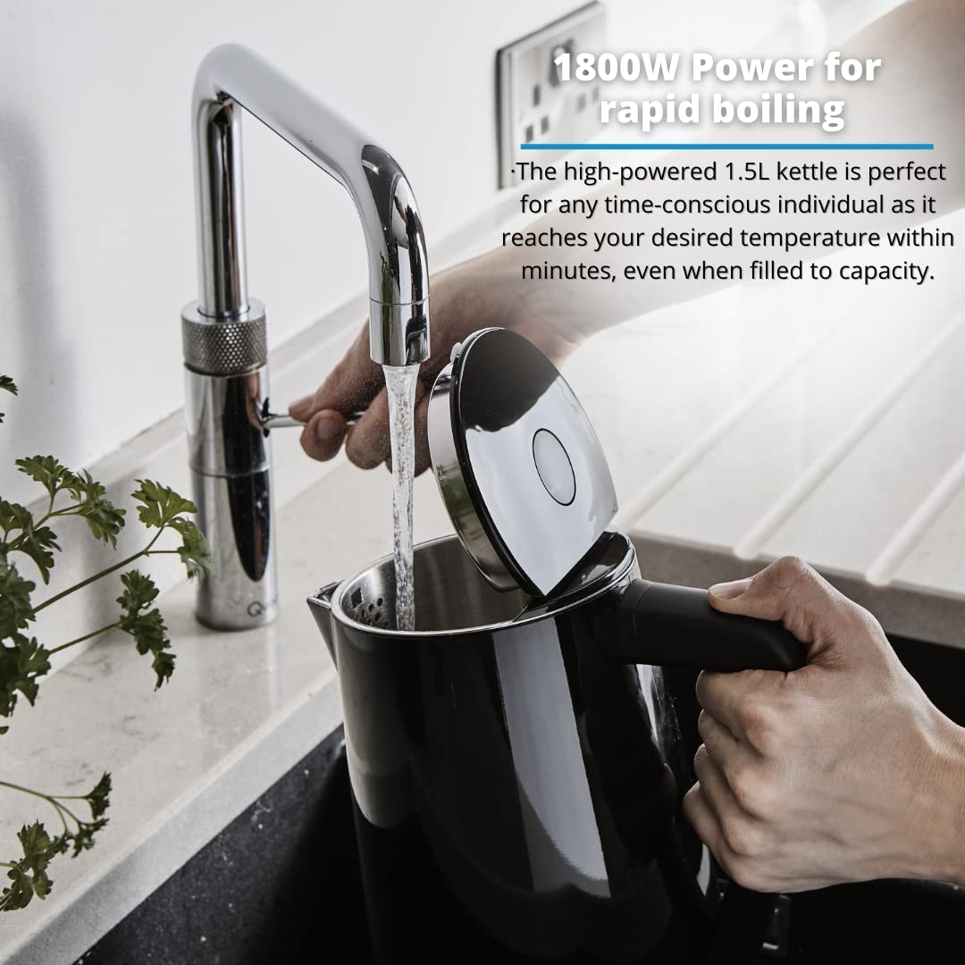 - Swan Alexa Smart Kettle | LED Touch Display | Keep Warm Function | Stainless Steel | Insulated | 1.5L | 1800W | Black -