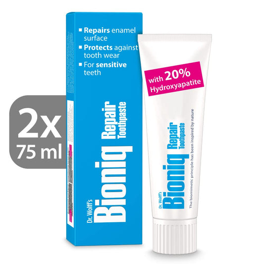 - Dr. Wolff's Bioniq Repair Toothpaste 2x 75ml | Fluoride Free Toothpaste For Daily Use | For Sensitive Teeth Inspired By Nature | Enamel Repair Whitening Toothpaste | Small Toothpaste For Travel & Home -