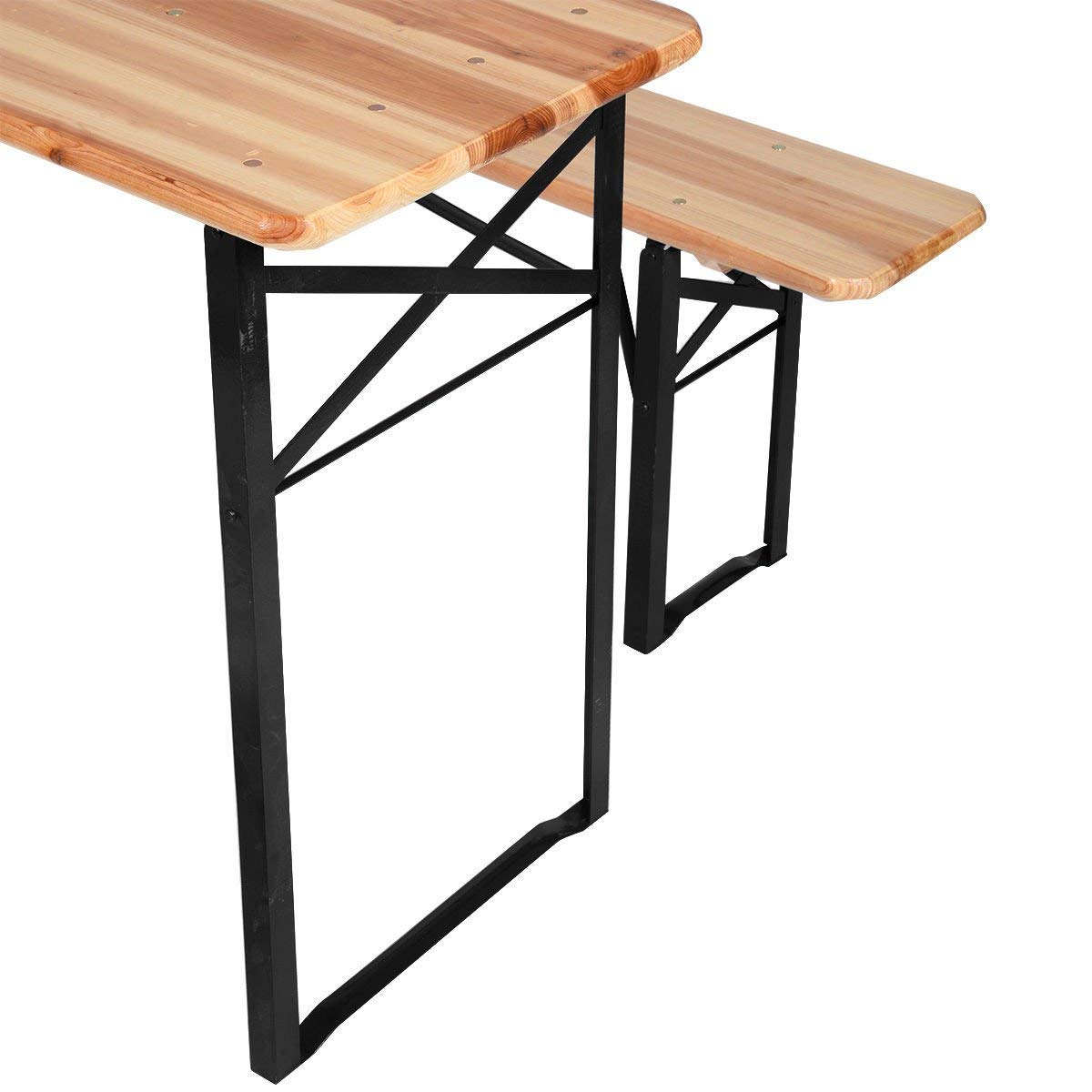 - Large 3 Piece Wooden Folding Picnic Beer Table | Dining Table Set For Camping Or BBQ -