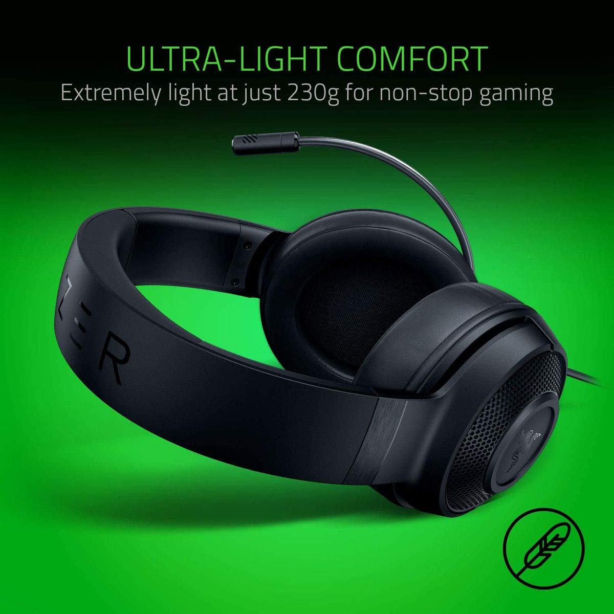 - Razer Kraken X Lite | Corded | Ultralight Gaming-Headset | For PC, PS4, PS5, Switch, Xbox X|S | Black -