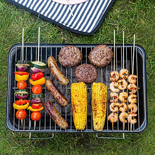 - George Foreman | On-The-Go Portable Charcoal BBQ | Sturdy Foldable Legs -