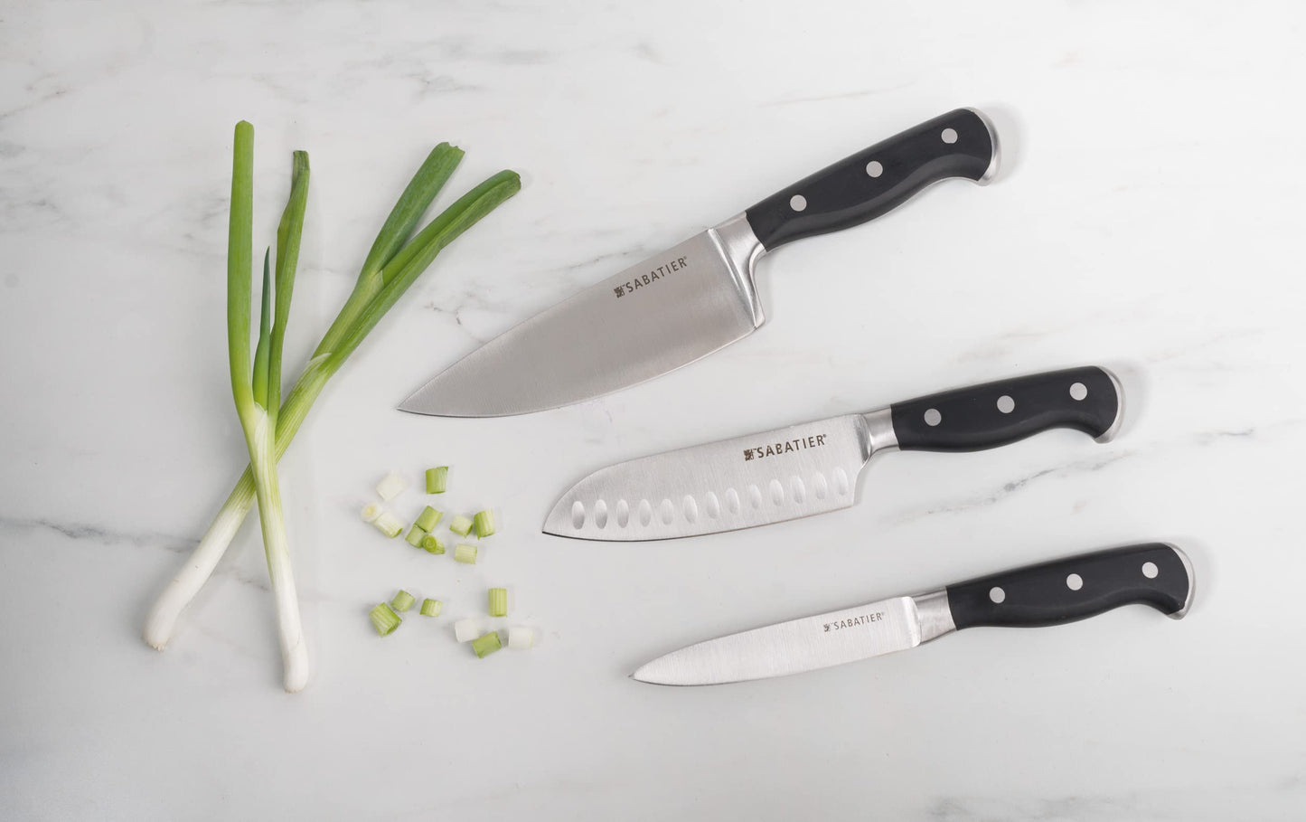- Sabatier Edgekeeper Stainless Steel Self-Sharpening Utility Knife | 12cm | Ideal for Mincing Herbs, Cutting Vegetables and Fileting Fish | Grey -