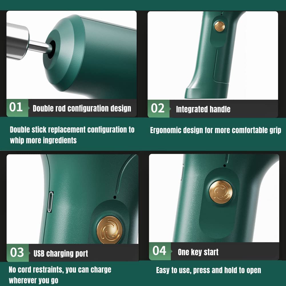 - FIOUSY Electric Hand Whisk | USB Rechargeable | Wireless Portable Egg Beater -