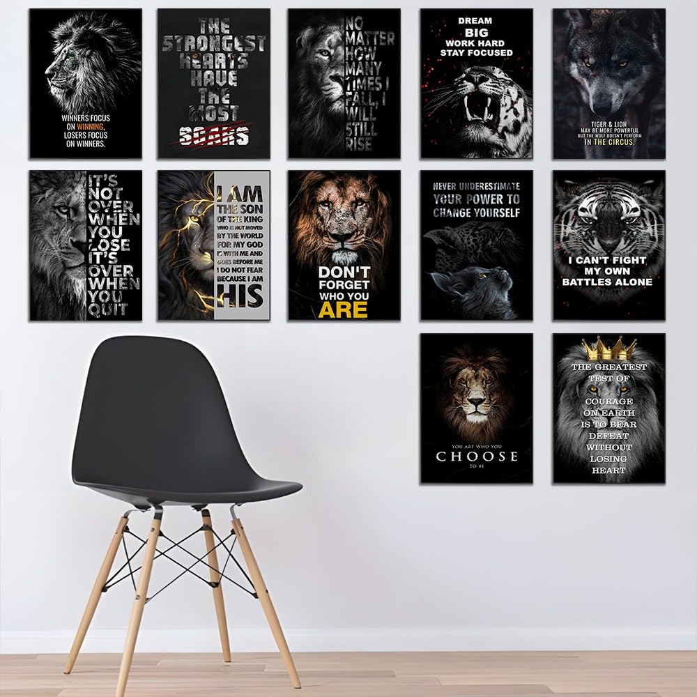 - JoOcLa Motivational Lion Wall Art Canvas | Inspirational Poster Decor -