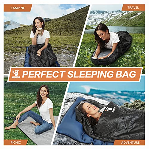 - Kiaitre Sleeping Bag for Adults | Warm & Lightweight Envelope Compact Sleeping Bag | Waterproof Indoor & Outdoor Use for Camping -