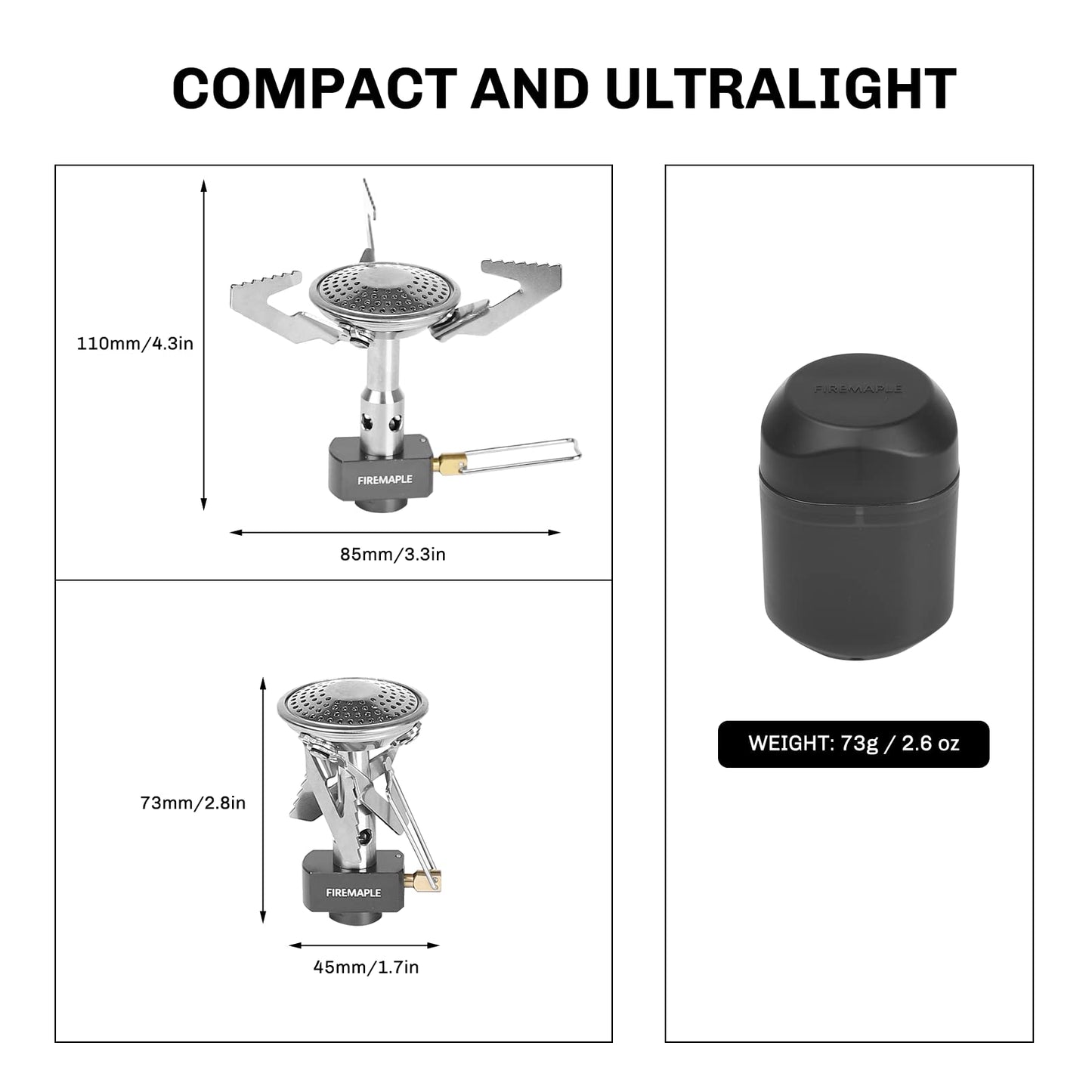 - Fire-Maple Buzz Compact Camping Gas Stove | 3100W Mini Pocket Backpacking Cooking Folding Burner -
