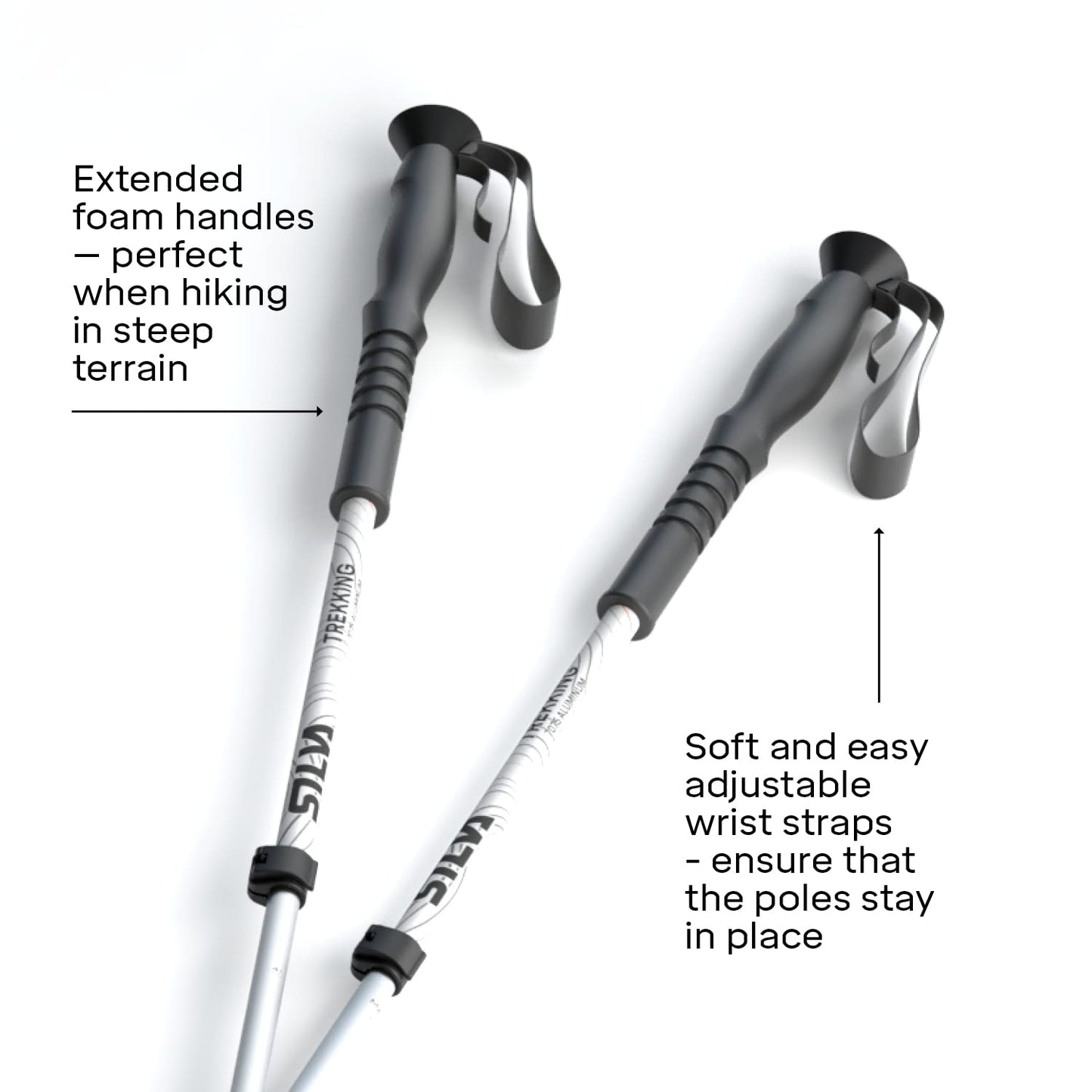 - Silva Trekking Poles Aluminum | Adjustable Length up to 140 cm | Telescopic Walking Poles -