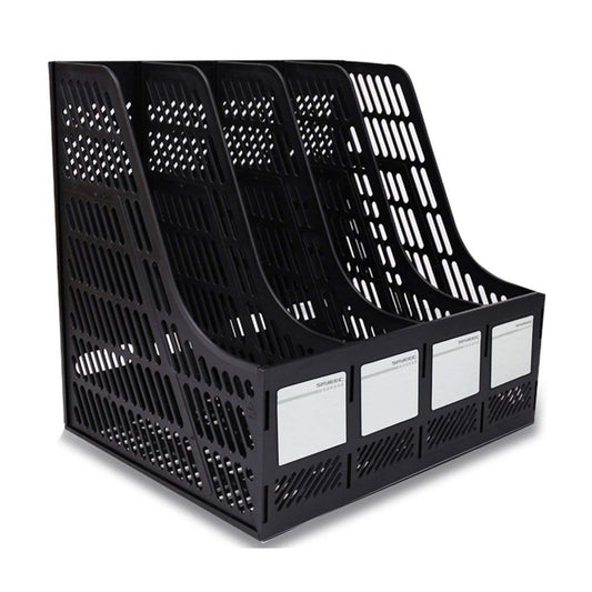- SAYEEC Sturdy Desktop 4 Sections Plastic Magazine Holders | Frames File Dividers -
