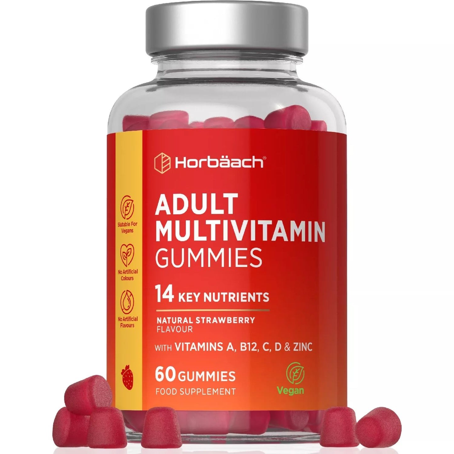 - Multivitamin Gummies for Adults | 60 Count | 14 Essential Nutrients-