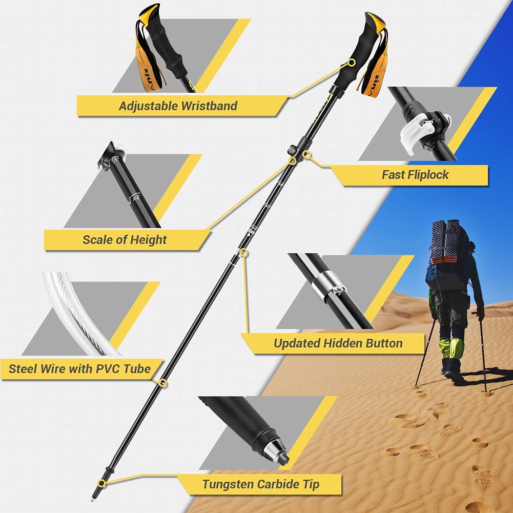 - Glymnis Walking Poles | 2 Pack | Collapsible Walking Poles -