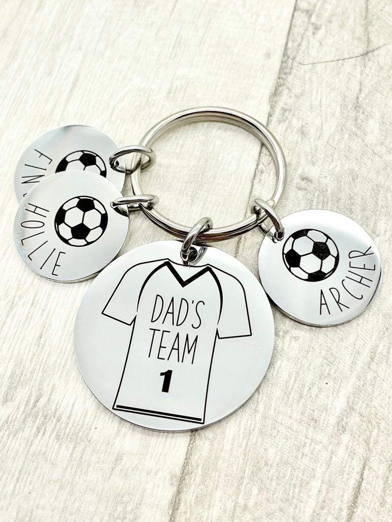 - Football Gift for Dad | Personalised Fathers Day Keyring -