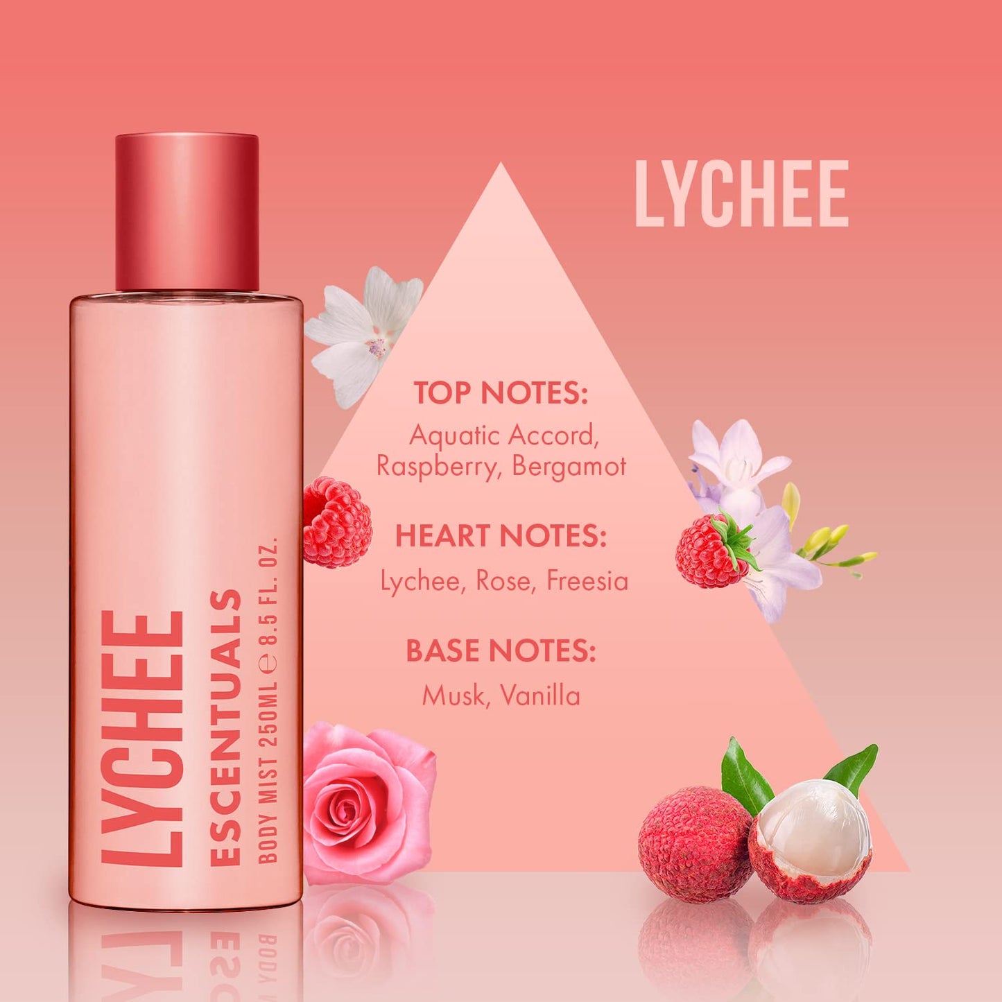 - Escentuals Womens Fruit Candy Layering Set | Lychee and Candy Body Mist Spray -