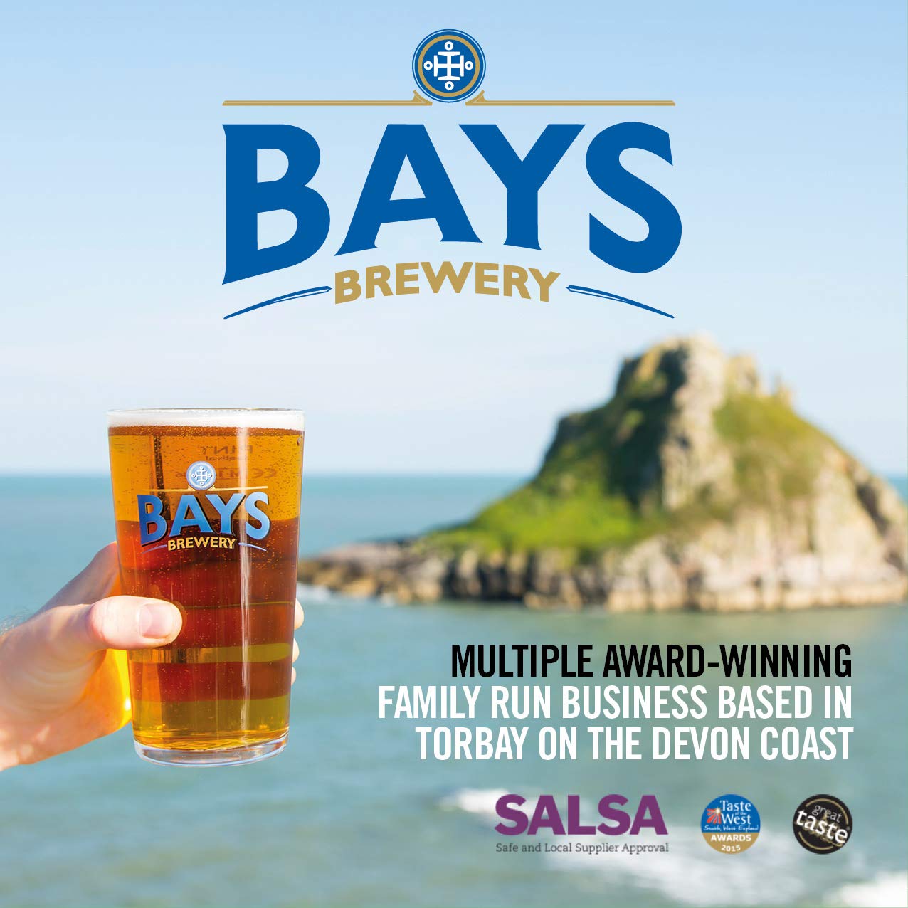 Bays Brewery Multiple Award-Winning British Craft Beer - Case of 12x 330ml Bottles (Devon Rock 4.5%)