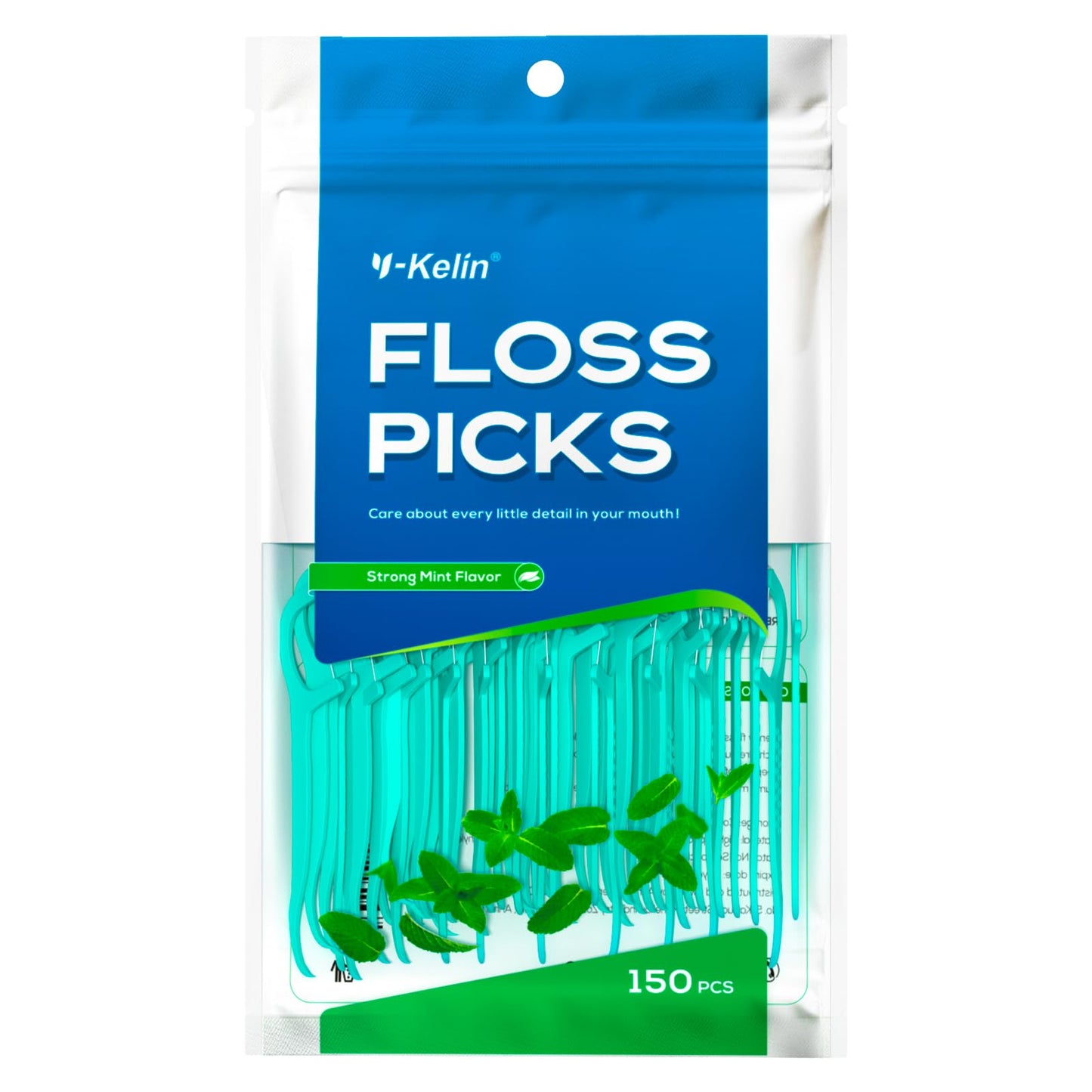- Y-Kelin Dental Floss-150 Pcs Dental Floss Strong Mint, Teeth Stick,Tooth Picks,Floss Picks,Teeth Cleaning