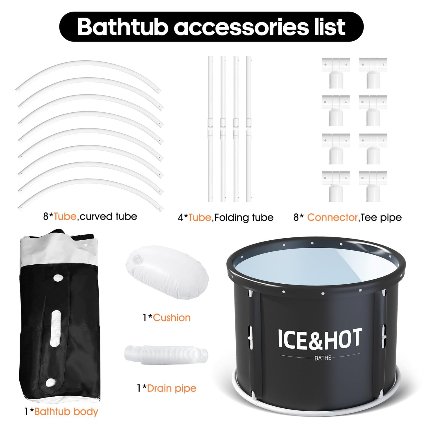 - Portable Foldable Bathtub for Adults | Soaking Bathtub for Cold Water Therapy Training -