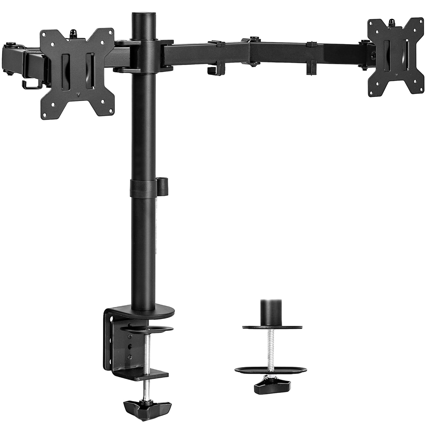 - VIVO Dual Monitor Desk Mount, Heavy Duty Fully Adjustable Steel Stand, Holds 2 Computer Screens up to 30 inches and Max 10 kg each, Black, STAND-V002 -