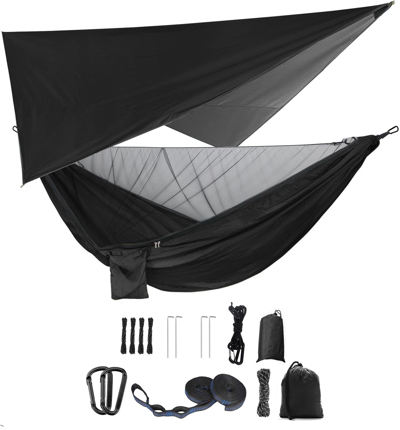 - YCD Camping Hammock Set, Single Double Hammock With Mosquito Net.