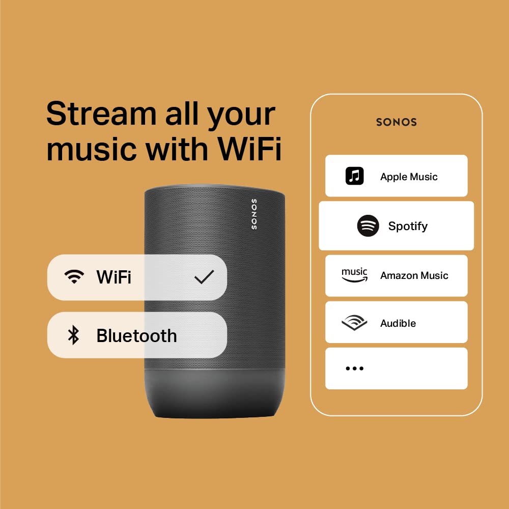 - Sonos Move - The durable battery-powered Smart Speaker for Outdoor and Indoor Listening | Black -
