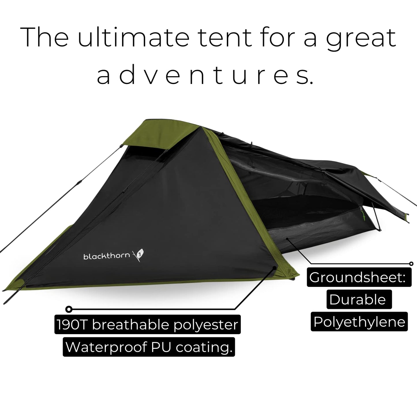 - Highlander Blackthorn 1 Man Tent | Lightweight & Waterproof | 4 Season Tent for 1 Person | Quick And Easy Pitch Ultra Low -