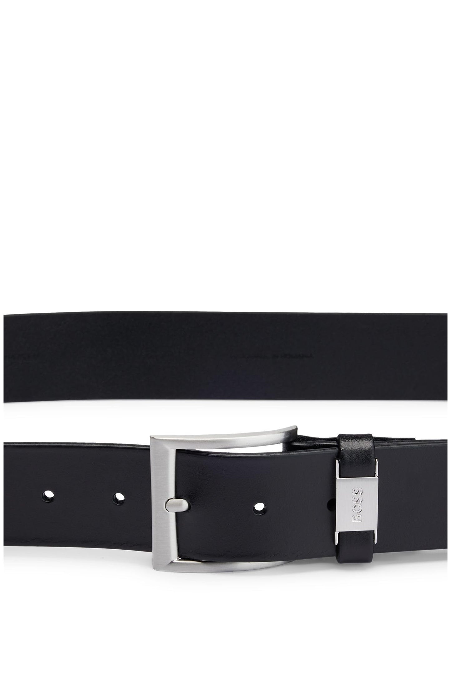 BOSS Mens Connio Branded-keeper belt in Italian leather