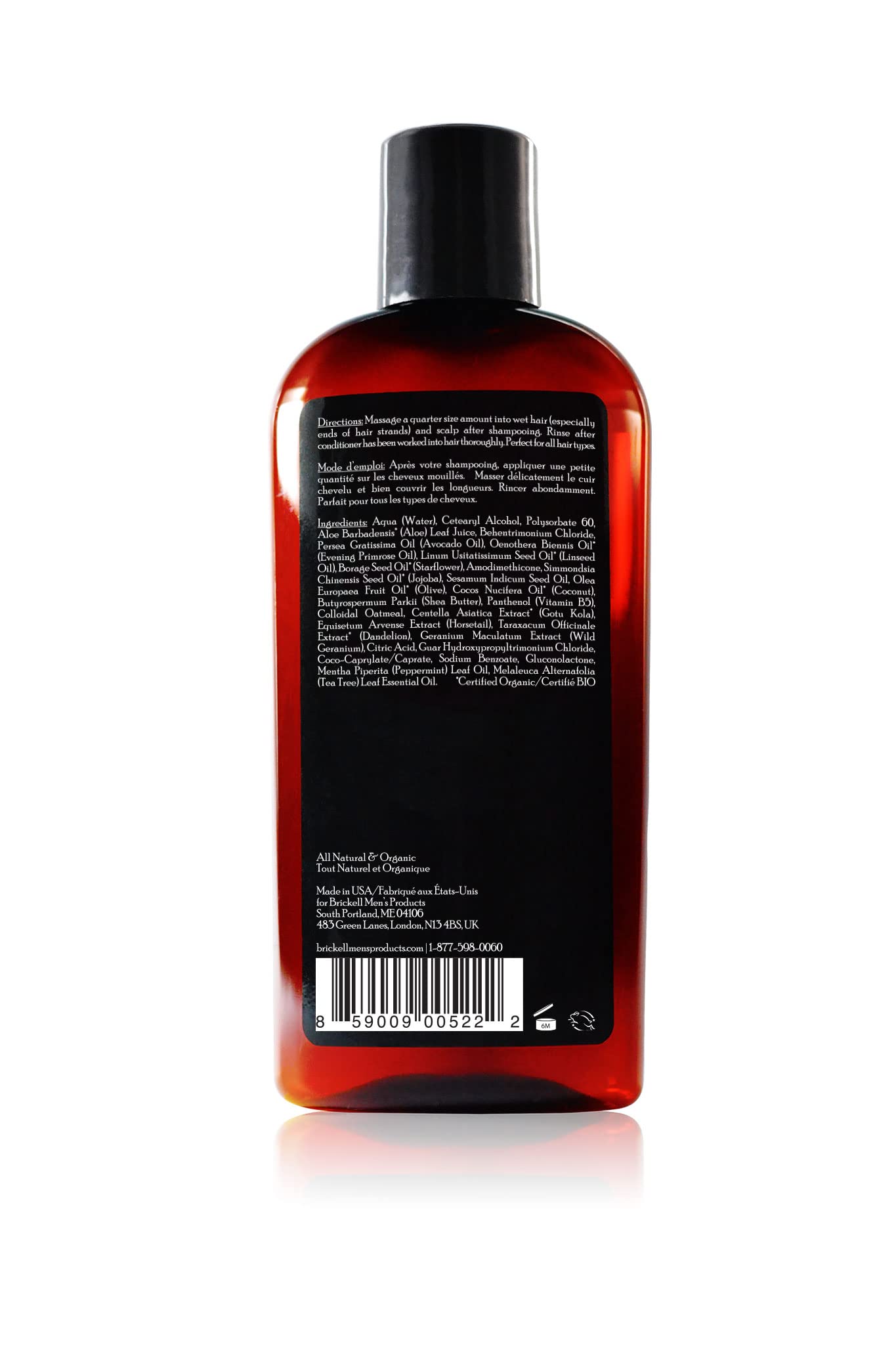 Brickell Men's Revitalizing Hair Conditioner for Men, Natural and Organic Nourishing Hair Conditioner, Restores Shine and Moisture, 237 mL, Scented