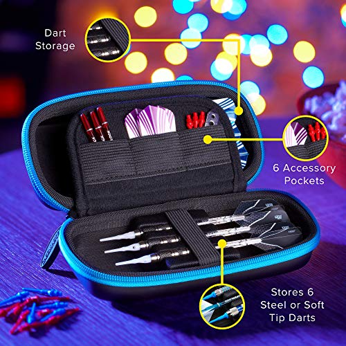 Casemaster Sentry Dart Case, Blue Zipper